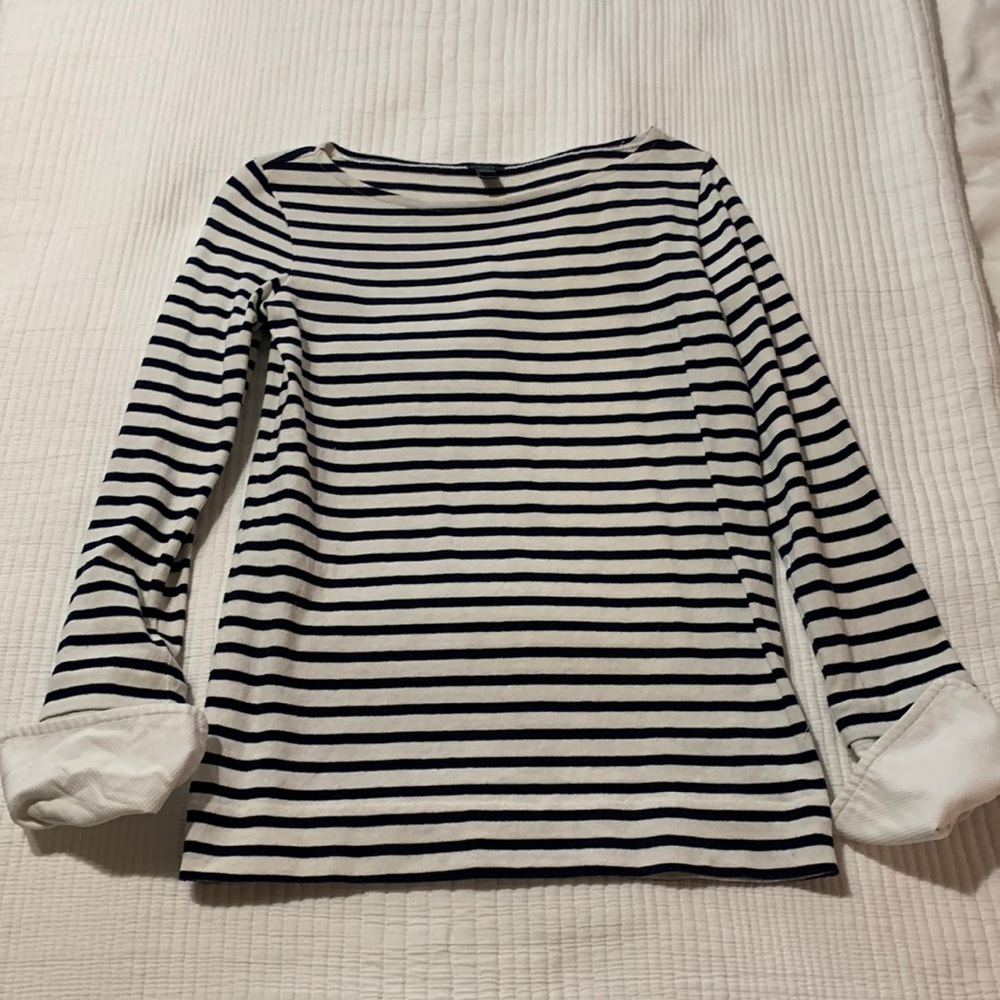 Jcrew striped tee with cuffs